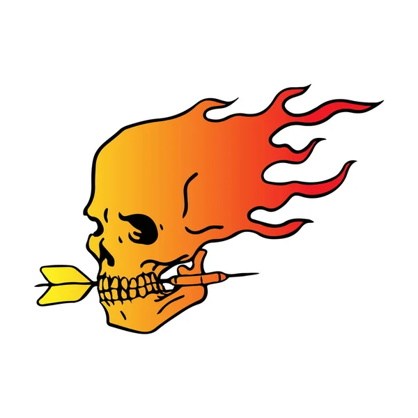 Darts Fire Skull — Vetor de Stock