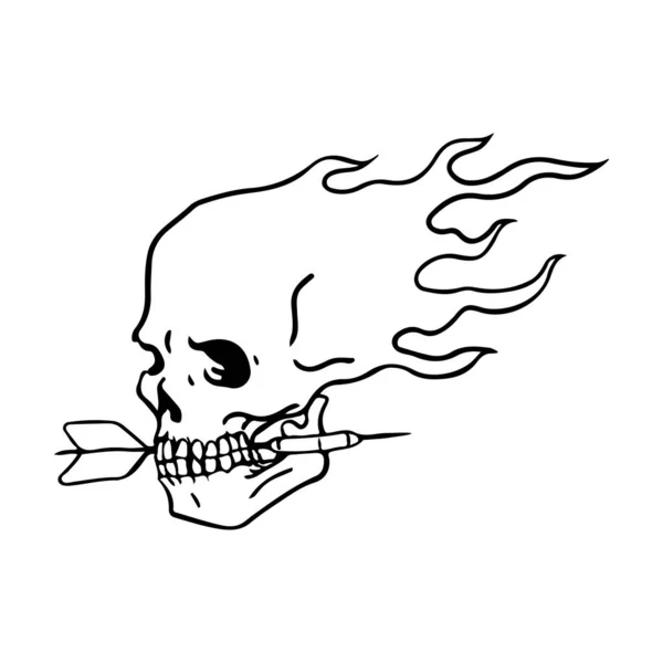 Darts Fire Skull — Image vectorielle