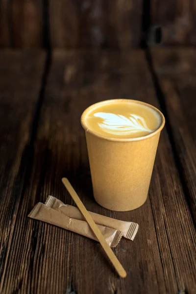 Latte Coffee Glass Picture Hot Drink — Stock Photo, Image