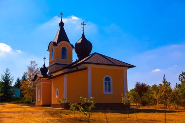 Moldova 'daki Ortodoks Manastırı Tipova. Moldova 'dan ünlü ibadethane 