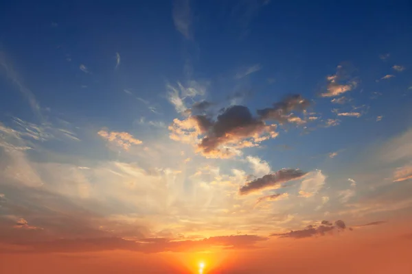 Pomerančová Obloha Západem Slunce Fantastický Soumrak — Stock fotografie