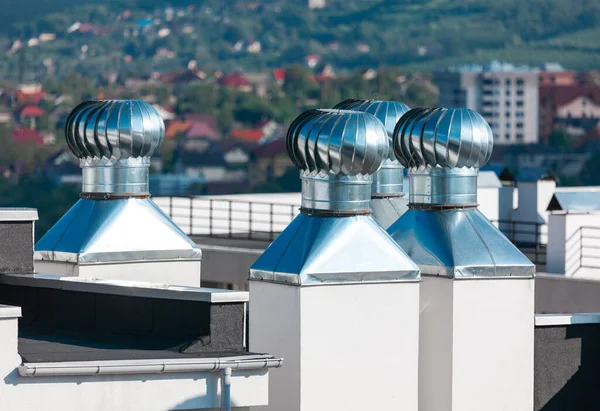 Rooftop Sem Ventiladores Energia Ventilador Ventilação Aço Inoxidável Telhado — Fotografia de Stock