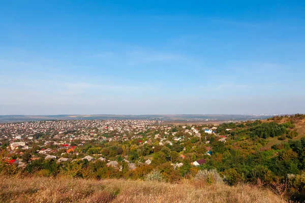 Tepe Manzaralı Bir Köy Moldova Kırsal Yerleşim — Stok fotoğraf
