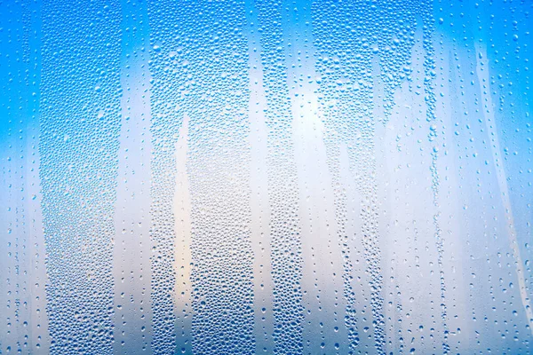 Blue Background Water Drops Wet Surface Condensation — стоковое фото