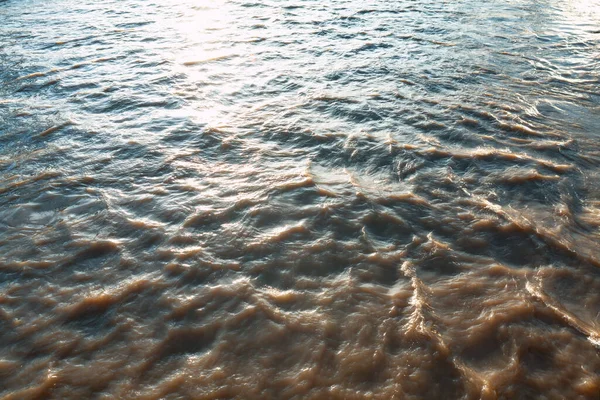 Flowing River Water Surface Stream Muddy Water — Stock fotografie