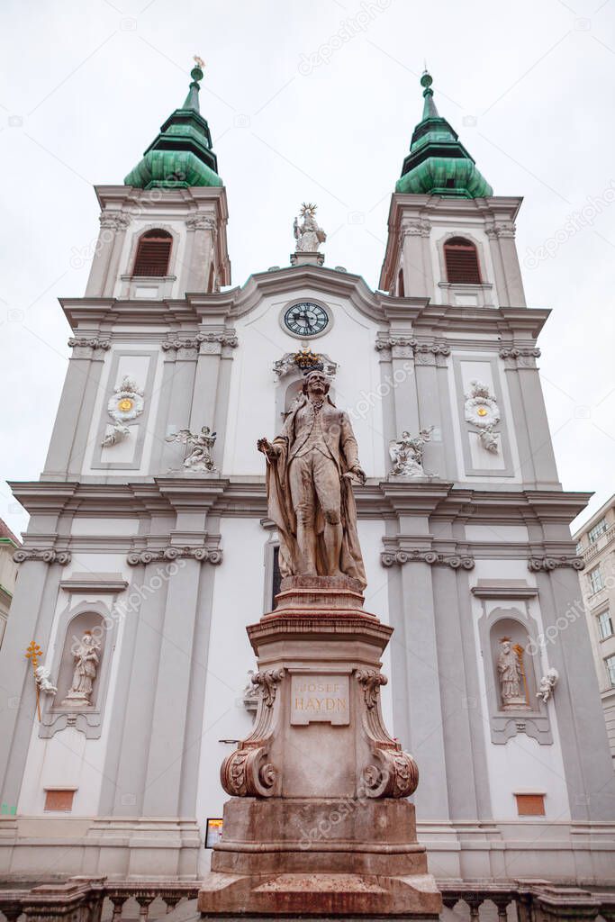 Monument of Josef Haydn in Vienna . Austrian composer of the Classical period