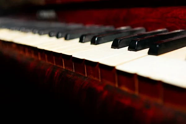 Ivory Piano Keys Old Piano Keyboard — Stock Photo, Image