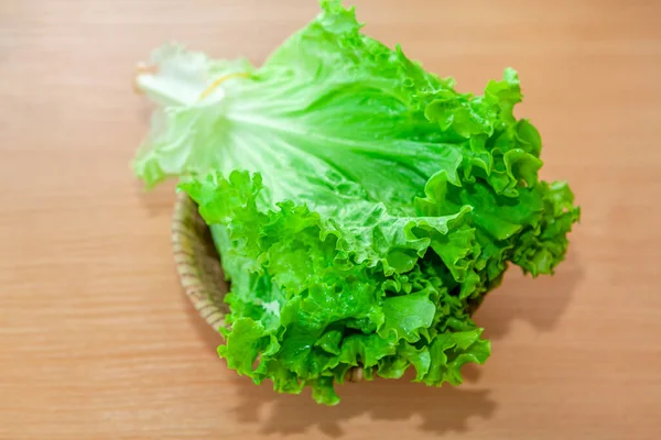 Green Lettuce Leaves Vegetable Rich Vitamins Salad — Stock Photo, Image