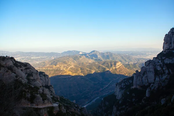 Cañón Montserrat Montañas Cataluña España Monistrol Montserrat Vista Desde Arriba — Foto de Stock
