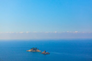 Katic islands in Adriatic Sea . Isle in blue sea water  clipart