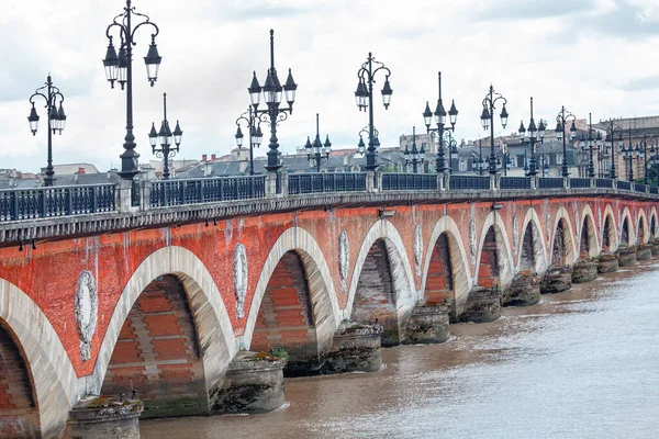 Híd Garonne Folyón Bordeaux Ban Pont Pierre — Stock Fotó