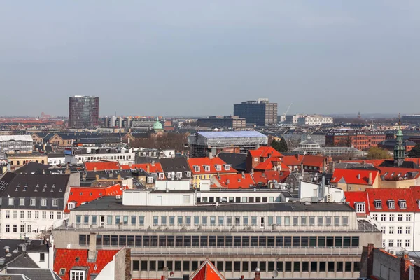 Copenhague Vista Ciudad Desde Arriba Techos Daneses Paisaje Urbano — Foto de Stock