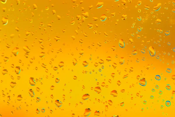 Капли Пива Стеклянном Фоне Конденсация Прозрачной Поверхности — стоковое фото