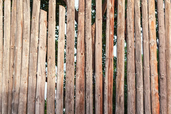 Farm Fence Made Wooden Logs Traditional Rustic Balustrade —  Fotos de Stock