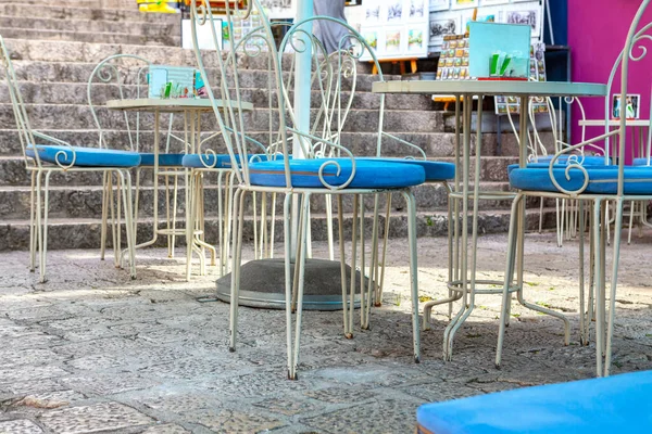 Chairs Sidewalk Cafe Street Cafeteria Place — Fotografia de Stock