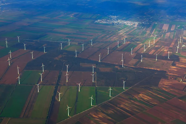 Onshore Wind Farm View Wind Generators Meadow — Stock Photo, Image