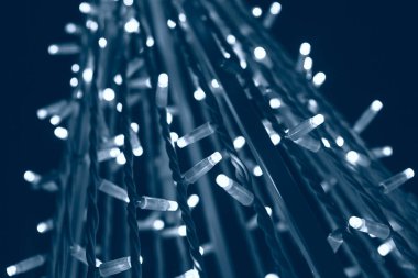 Neon garlands in the night . LED Christmas lights