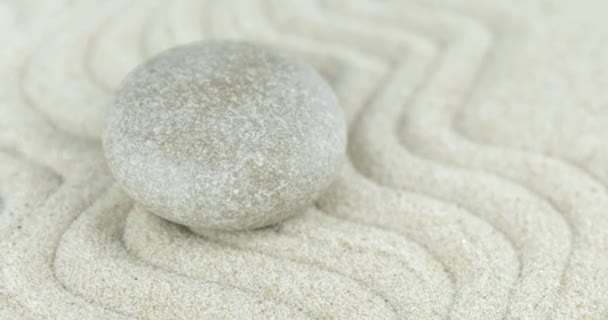 Zen Sand Garten Meditation Stein Hintergrund Mit Kopierraum Steine Und — Stockvideo