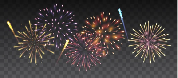 Vector Bunte Feuerwerk Hintergrund Feier Feiertage Jubiläum Dekoration — Stockvektor