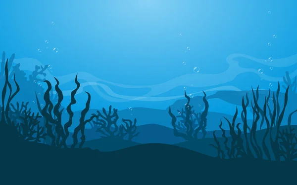 Vector Blue Underwater Landscape Background — Stock Vector