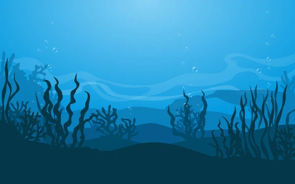 Vector Azul Paisaje Submarino Fondo — Vector de stock