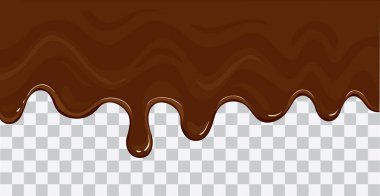 Flowing melted chocolate cartoon vector illustration isolated on transparent background clipart