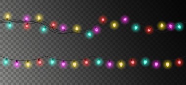 Şeffaf arkaplanda izole edilmiş vektör gerçekçi ışık çelengi