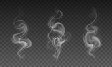 Gerçekçi şeffaf duman etkilerinin vektör kümesi