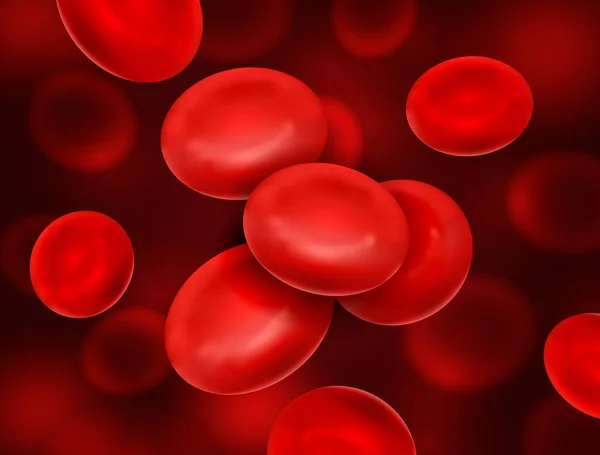 病媒现实的血细胞流动 宏观医学说明 — 图库矢量图片