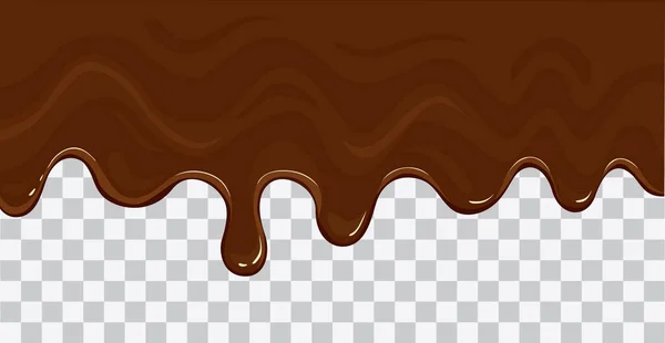 Erimiş çikolata karikatürü vektör çizimi şeffaf arkaplanda izole edildi