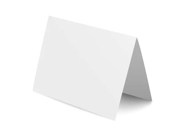 Tarjeta Papel Doblada Blanco Vectorial Realista Aislada Sobre Fondo Blanco — Vector de stock