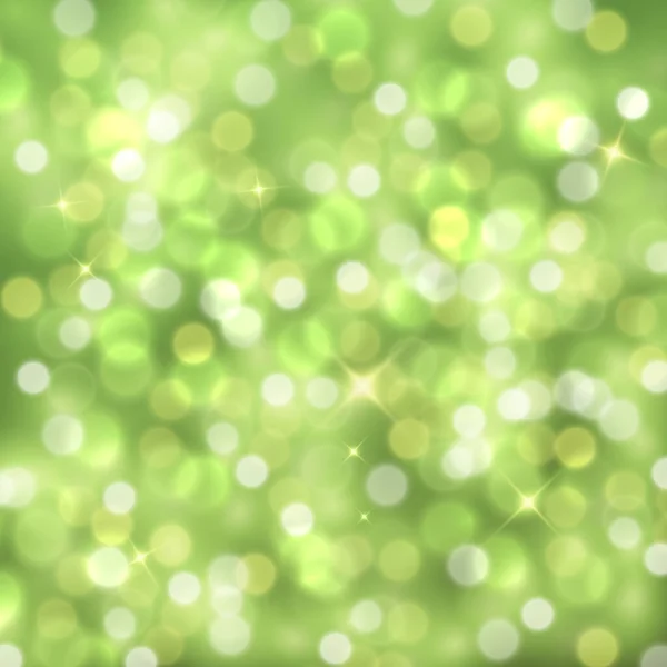 ベクトル抽象的な緑の輝く背景とぼやけた光 — ストックベクタ