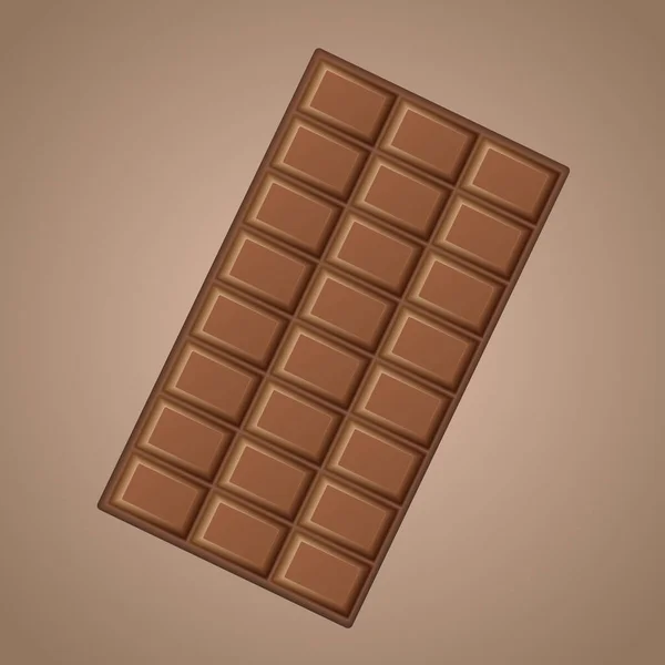 Vetor Realista Delicioso Chocolate Leite Isolado Fundo Marrom — Vetor de Stock