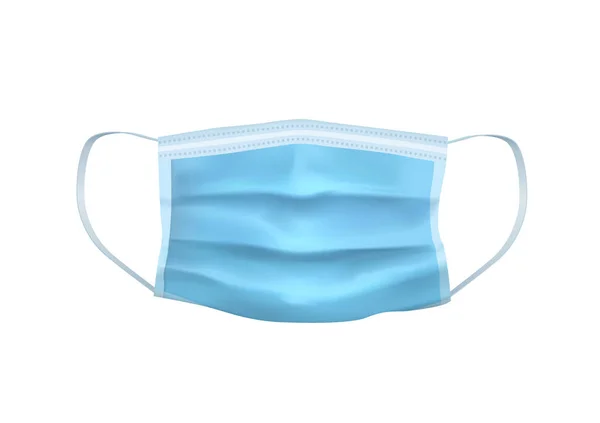 Vector Illustratie Van Blauw Medisch Beschermend Gezichtsmasker Witte Achtergrond — Stockvector