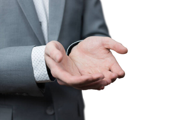 Close up of businessman's empty hand
