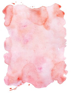 Beyaz arkaplanda elle boyanmış pembe suluboya desen