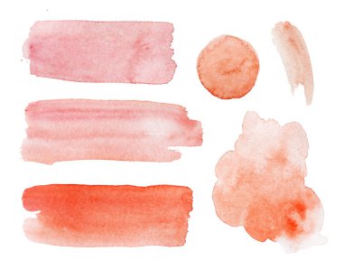 Elle boyanmış suluboya lekeler ve beyaz arkaplan üzerine damlalar