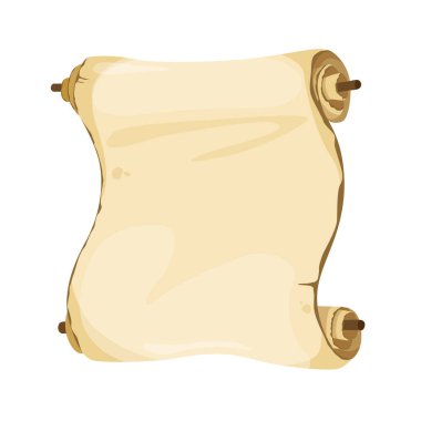 Beyaz arkaplanda izole edilmiş parşömen parşömeni çizimi