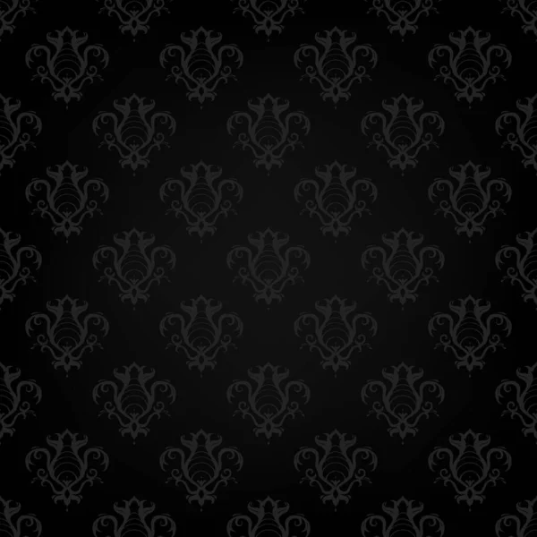 Dark Ornamental Vector Vintage Seamless Pattern — Stock Vector