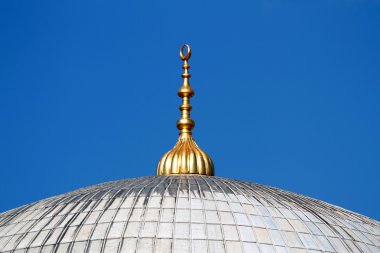 üstünde belgili tanımlık tepe-in İstanbul yeni Camii kubbeleri altın alem