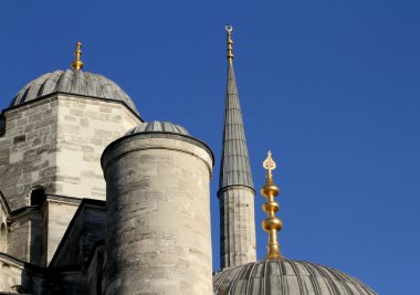 Sultanahmet Camii kubbe, Minare ve altın alems.