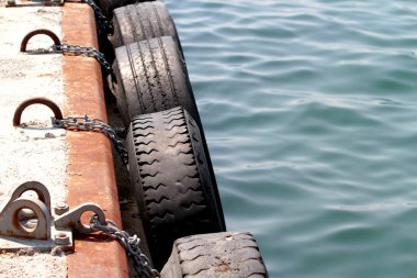 Dock tire bumpers clipart