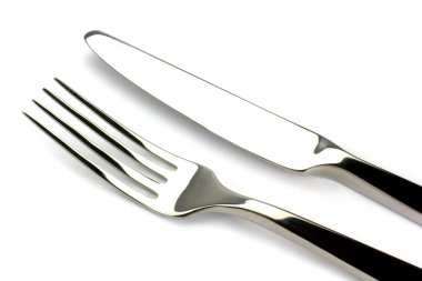 çatal ve bıçak beyaz arkaplanda