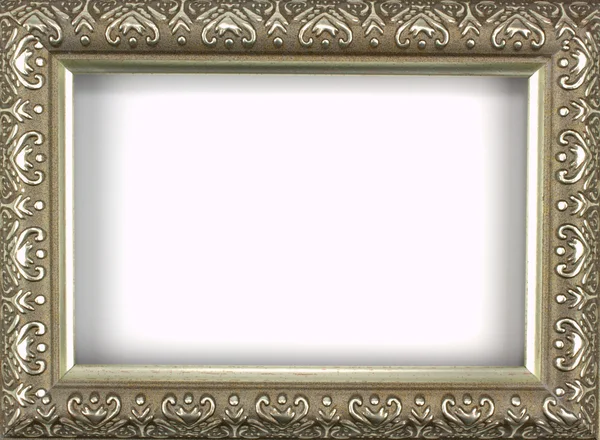 Antique silver picture frame with a decorative pattern — Stock Photo, Image