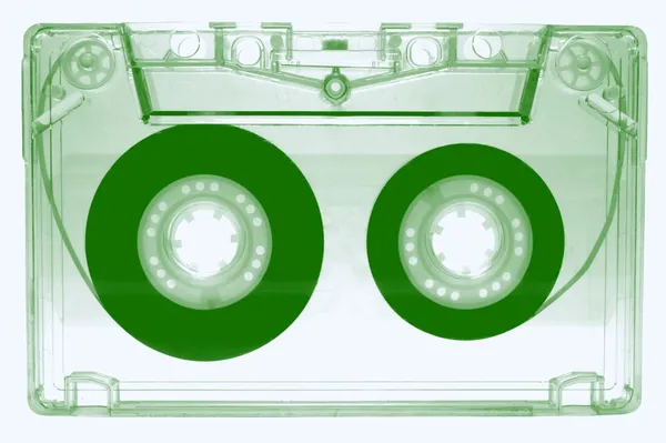 Kaseta magnetofonowa-zielony- — Zdjęcie stockowe