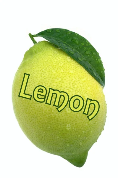 Citron frais et échantillon de texte — Photo