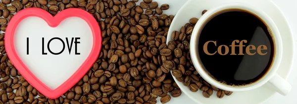 " Ik hou van koffie "banner — Stockfoto