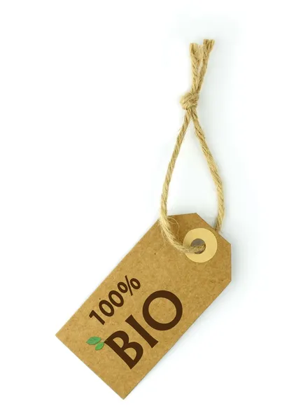 Label and BIO green text — Stock Photo, Image