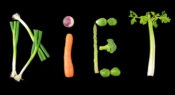 Vegetable " DIET " text — Stock Photo, Image