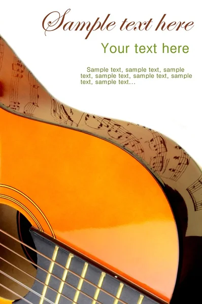 Gitar ve Not yansıma — Stok fotoğraf